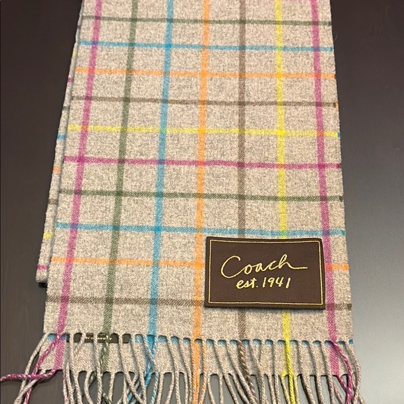 Coach Multicolor Plaid Scarf - Picture 5 of 7